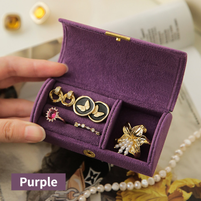 1pc Small Jewelry Box, Jewelry Storage Box, Square Jewelry Display Box, Velvet Earring Necklace Jewelry Box, Travel Portable Jewelry Storage Box