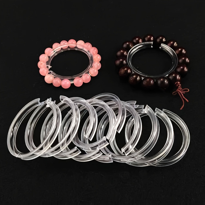 10pcs Acrylic Bracelet Display Stand Set - Round Jewelry Holder & Storage Box, 2.24\
