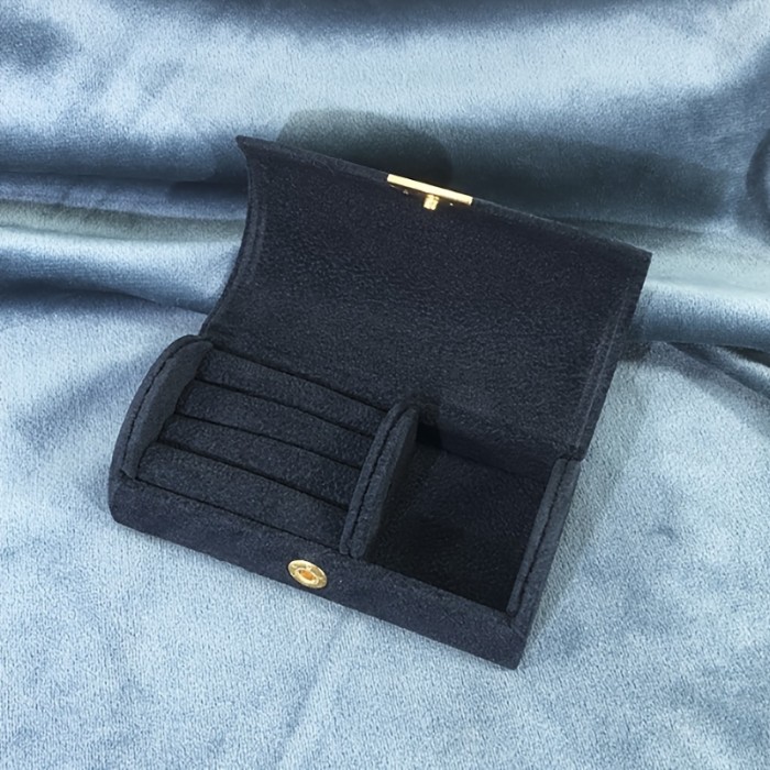 1pc Small Jewelry Box, Jewelry Storage Box, Square Jewelry Display Box, Velvet Earring Necklace Jewelry Box, Travel Portable Jewelry Storage Box