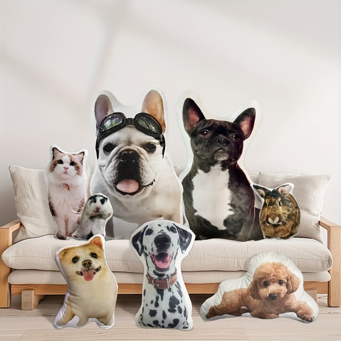 Personalized Pet Pillow with Funny Face - Custom Photo Double-Sided 3D Print, Soft Plush Cover, Machine Washable - Perfect for Dogs & Cats, Ideal Gift for Birthdays, Thanksgiving, Christmas