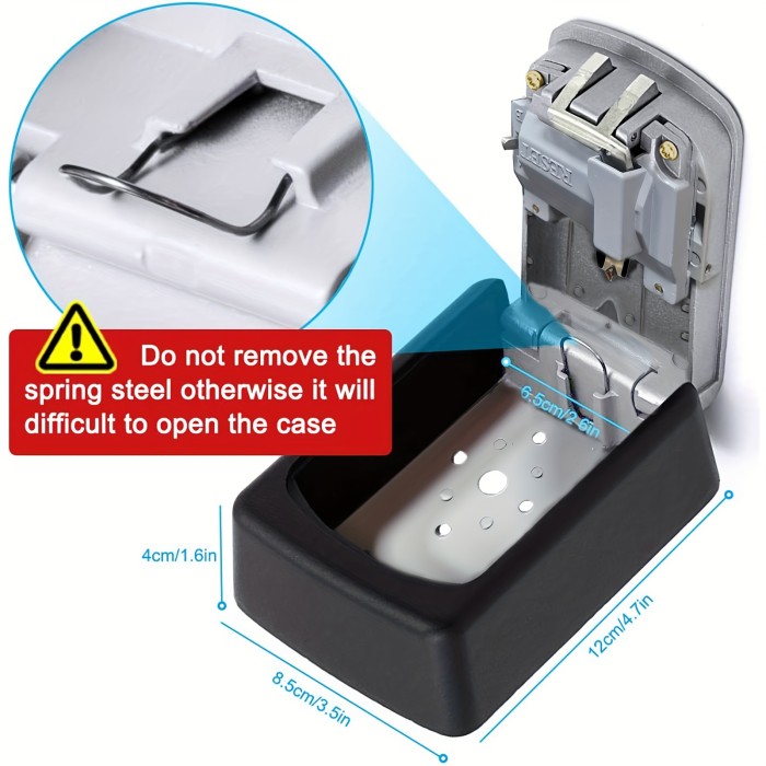 1pc Heavy Duty Wall Mounted Key Lock Box For Outdoor Use, Holds Up To 8 Keys, Weatherproof Key Safe With Slide Cover For Airbnb, Home, Garage, School, Office, And Car Keys Art Supplies