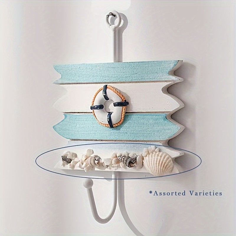 1PC Decorative Ocean-style Storage Hook, Multi-functional Hanging Hook, Bedroom Coat Hook, Wall Mounted Storage Hook, Household Storage Organizer For Kitchen, Bedroom, Bathroom, Office, Desk, Entryway, Hallway, Wall Decor, Room Decor