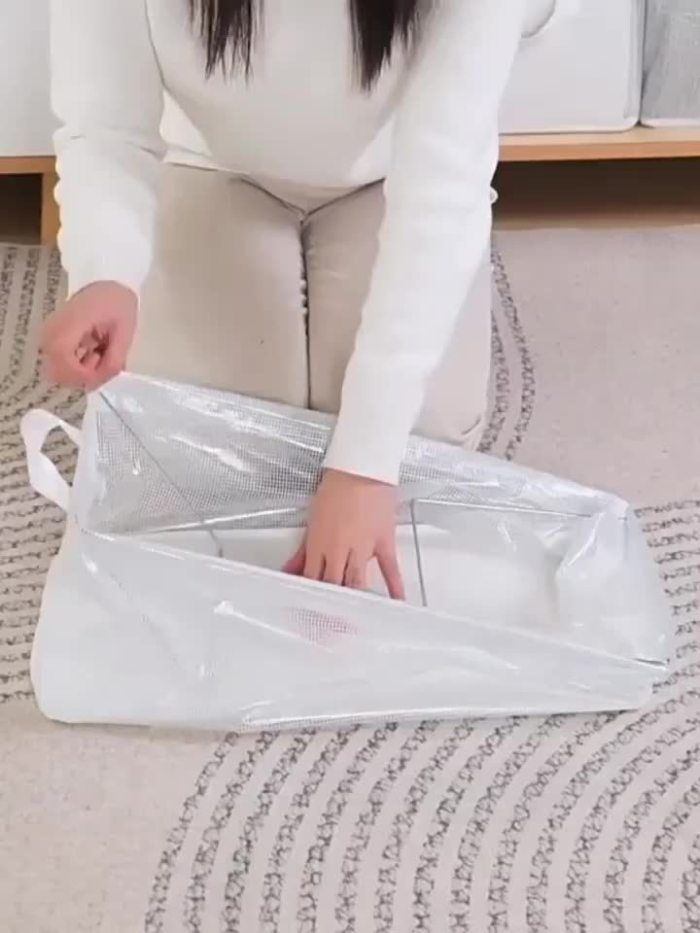 4-Pack Plastic Storage Bins with Lids and Handles - Durable PVC Organizer Containers for Clothes, Books, and Home Organization, Baskets, Bins & Containers for Home Organization