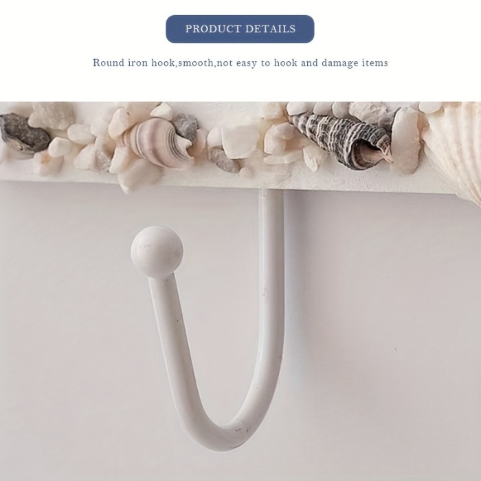 1PC Decorative Ocean-style Storage Hook, Multi-functional Hanging Hook, Bedroom Coat Hook, Wall Mounted Storage Hook, Household Storage Organizer For Kitchen, Bedroom, Bathroom, Office, Desk, Entryway, Hallway, Wall Decor, Room Decor