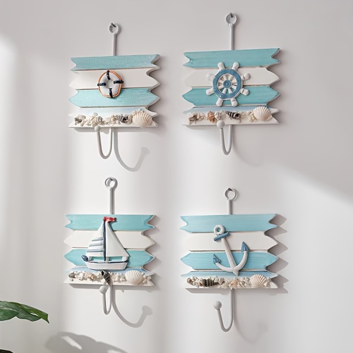 1PC Decorative Ocean-style Storage Hook, Multi-functional Hanging Hook, Bedroom Coat Hook, Wall Mounted Storage Hook, Household Storage Organizer For Kitchen, Bedroom, Bathroom, Office, Desk, Entryway, Hallway, Wall Decor, Room Decor