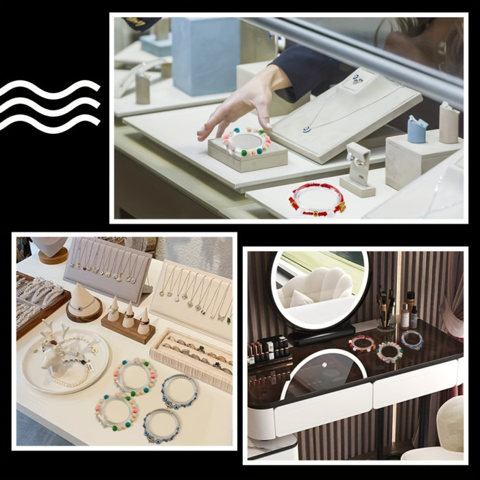 10pcs Acrylic Bracelet Display Stand Set - Round Jewelry Holder & Storage Box, 2.24\