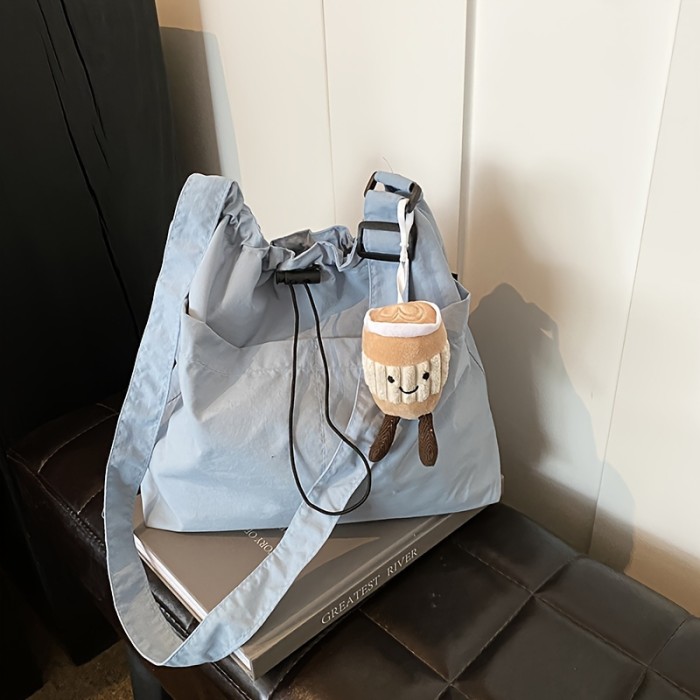 Casual Commuter Tote Messenger Bag for Women, Versatile Travel Shoulder Bag with Tablet Compartment, Lightweight Polyamide with Polyester Lining, Ladies Crossbody Bag