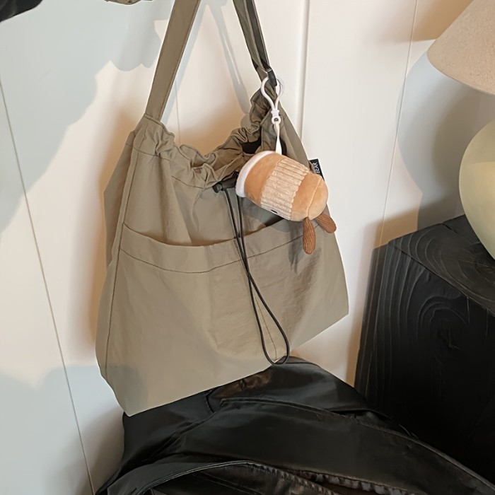 Casual Commuter Tote Messenger Bag for Women, Versatile Travel Shoulder Bag with Tablet Compartment, Lightweight Polyamide with Polyester Lining, Ladies Crossbody Bag
