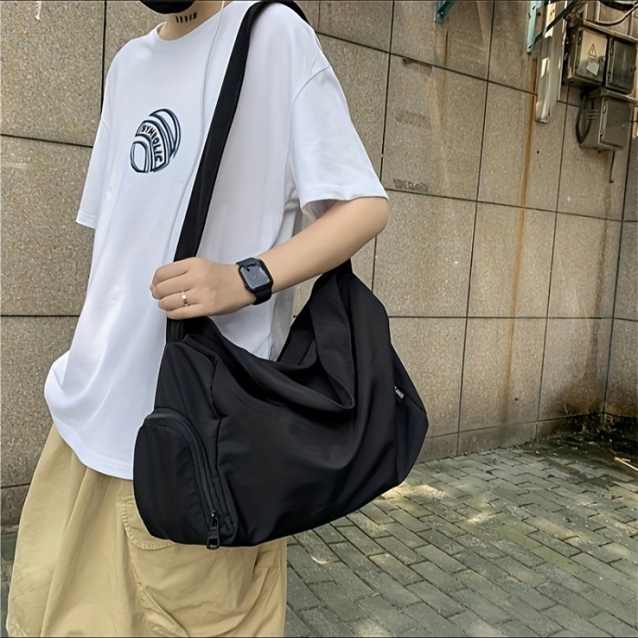 1pc Harajuku style ins backpack women's trend Hong Kong style large-capacity shoulder bag men's crossbody bag women