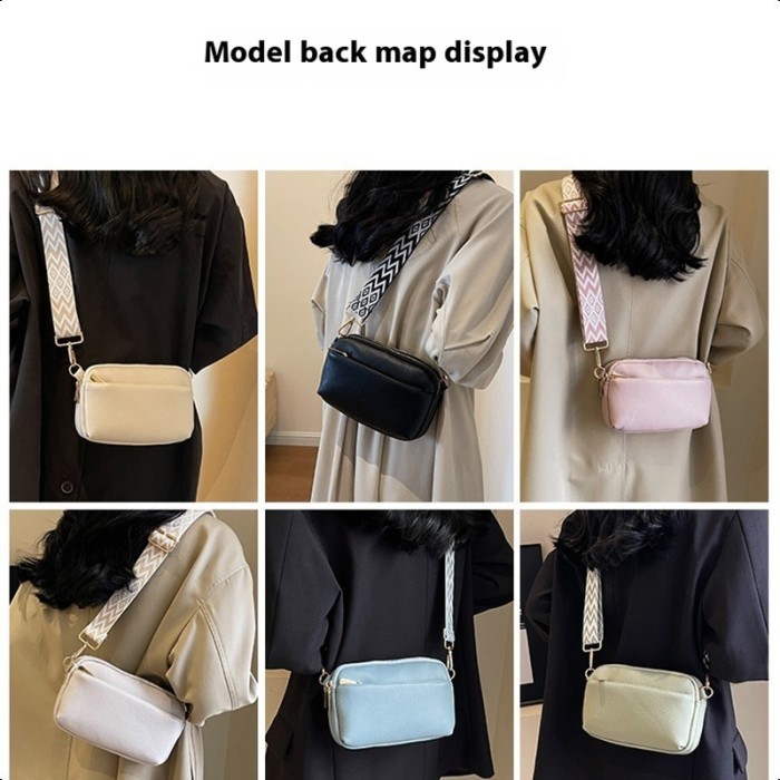 Small versatile simple shoulder bag, women's mini crossbody bag, fashionable PU leather shoulder bag, versatile women's wide shoulder strap crossbody bag, wide shoulder strap square wallet