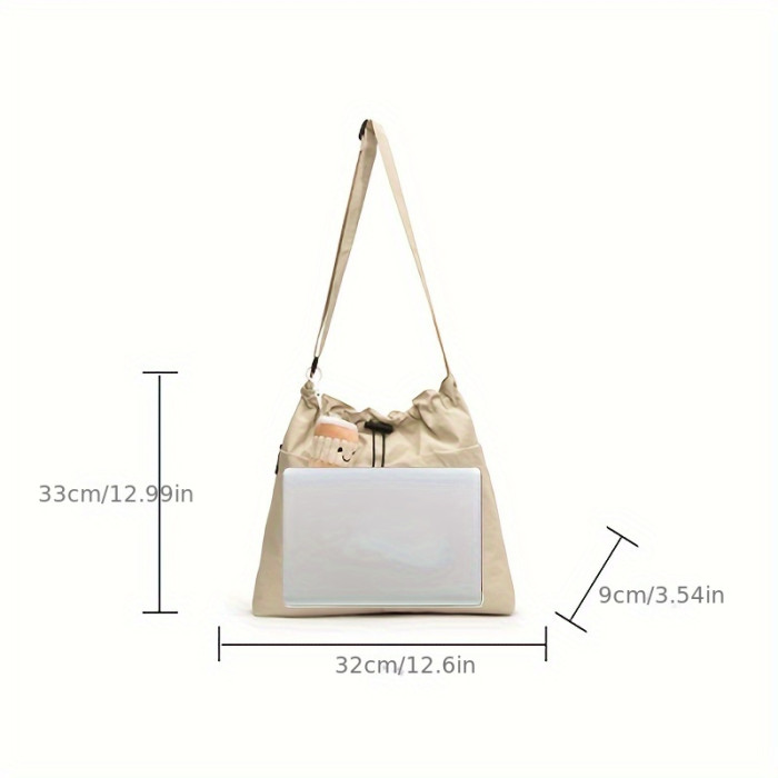 Casual Commuter Tote Messenger Bag for Women, Versatile Travel Shoulder Bag with Tablet Compartment, Lightweight Polyamide with Polyester Lining, Ladies Crossbody Bag