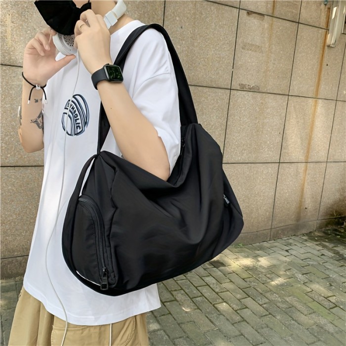 1pc Harajuku style ins backpack women's trend Hong Kong style large-capacity shoulder bag men's crossbody bag women