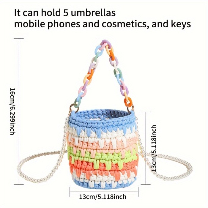 Colorful Handwoven Bags, Handwoven Bucket Bags, Shoulder Bags, DIY Handbags, Shoulder Bags, Crossbody Bags