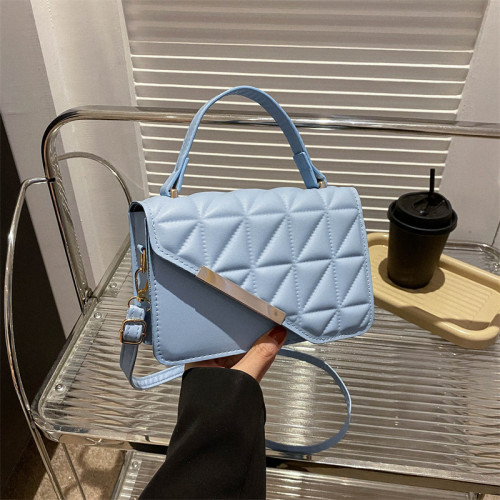 Chic Quilted Crossbody Bag for Women - Trendy Mini Shoulder Purse, Faux Leather, Available in Khaki, White, Blue, Silvery Grey, Black