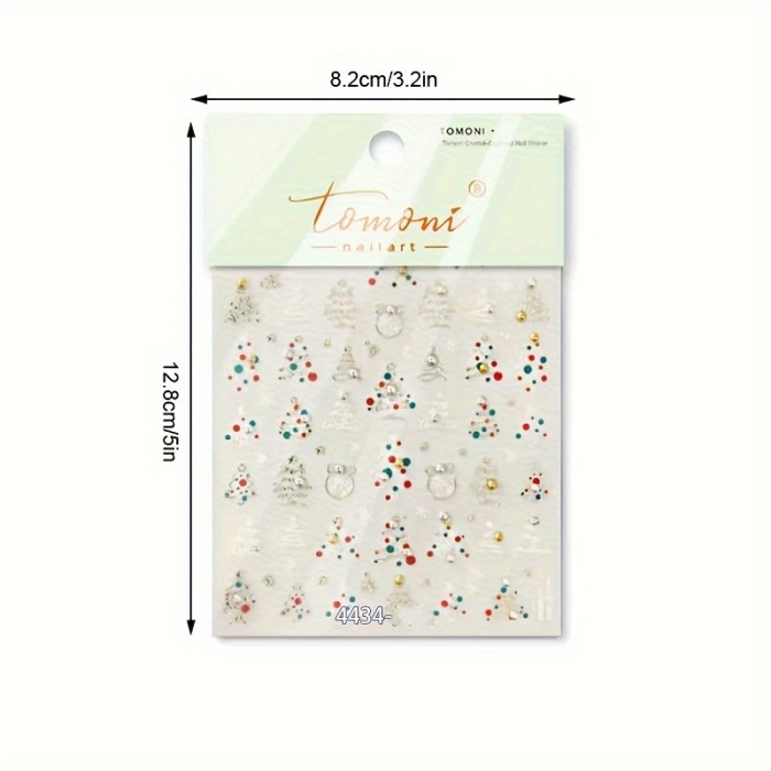 5D Christmas Snowflake Christmas Tree Nail Sticker
