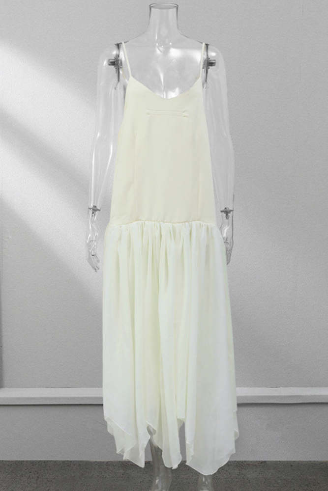 Sexy Backless Mesh V Neck Sling Dresses