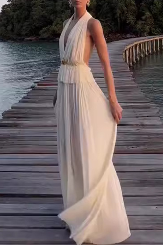 Women's Sexy Halter Top + Maxi Skirt Two-piece Set