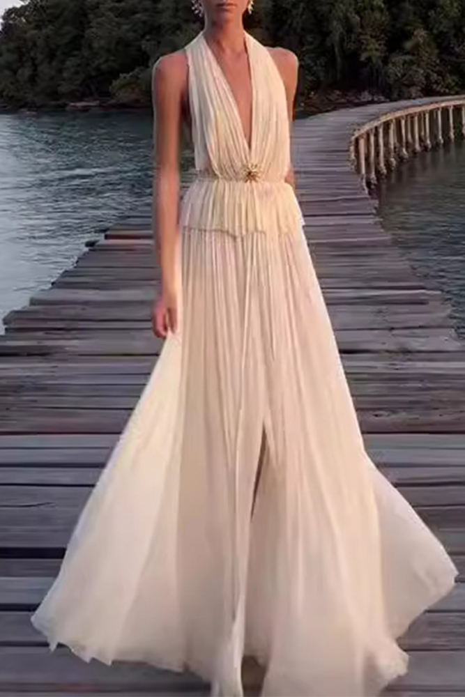 Women's Sexy Halter Top + Maxi Skirt Two-piece Set