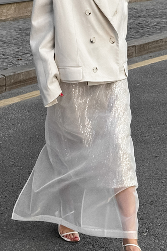 Sexy See-Through Zipper High Waist Skirt