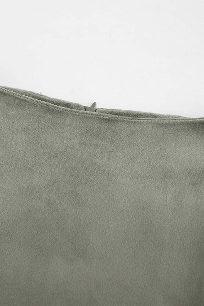 Elegant Zipper Velvet Regular High Waist Bottoms