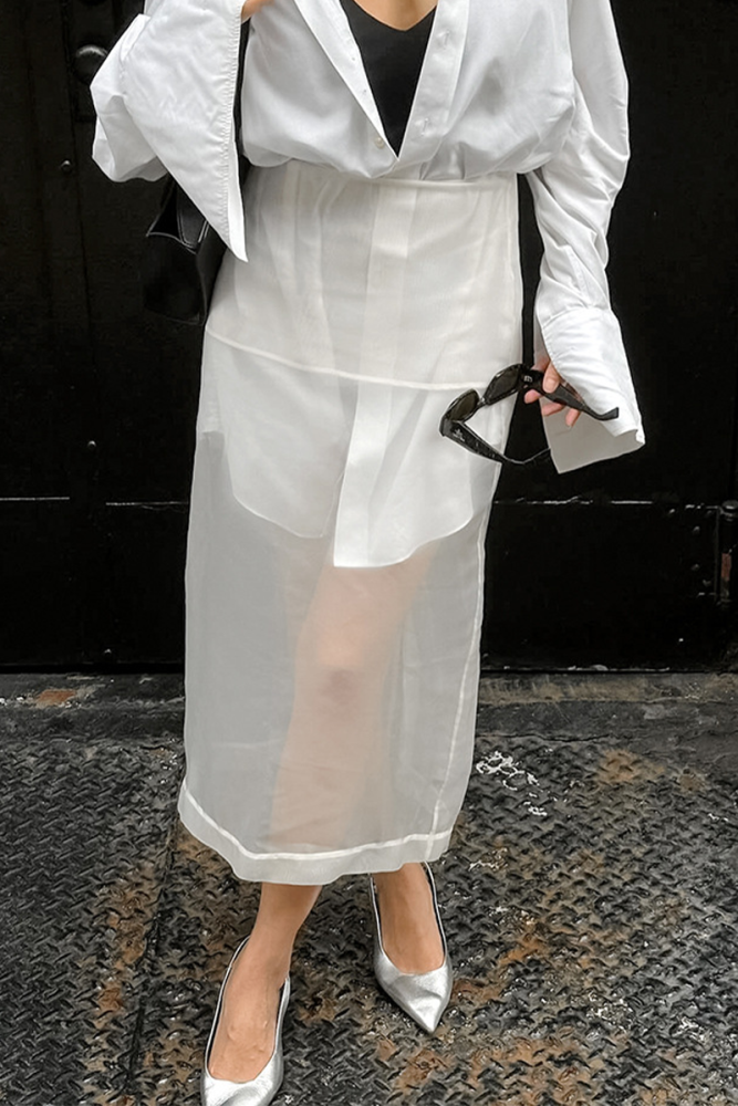 Sexy See-Through Zipper High Waist Skirt