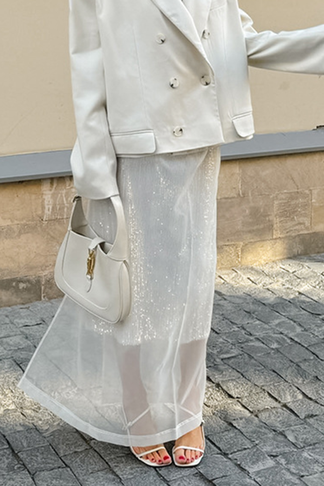 Sexy See-Through Zipper High Waist Skirt