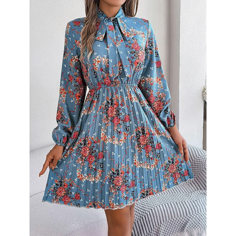 Women's New Arrival Floral Printed Autumn Mini Dress