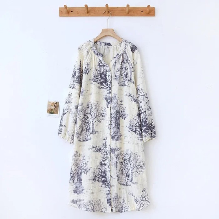 Women's Fall Pure Cotton Loose Full Sleeve Dress