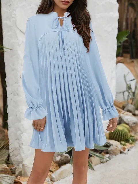Autumn Long Sleeve Casual Loose Female Elegant Mini Dress