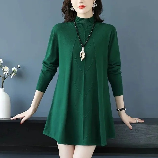 Women's Fall Winter Loose Mini Sweater Dress