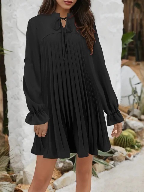 Autumn Long Sleeve Casual Loose Female Elegant Mini Dress