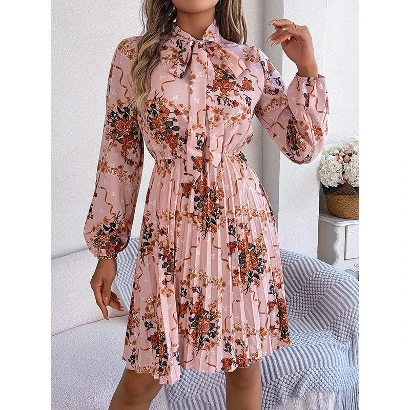 Women's New Arrival Floral Printed Autumn Mini Dress