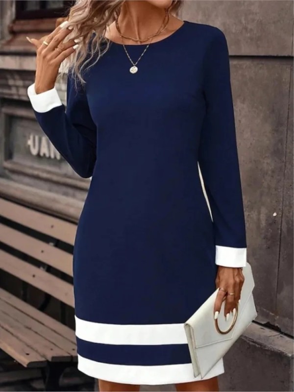 Women's Autumn/Winter O-Neck Long Sleeve Casual Dress