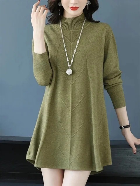 Women's Fall Winter Loose Mini Sweater Dress