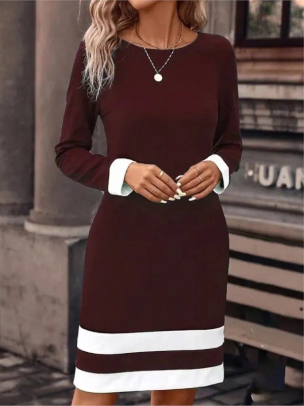 Women's Autumn/Winter O-Neck Long Sleeve Casual Dress