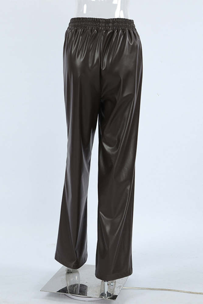 Women's Fashion Casual Lace-up Loose Straight Pants