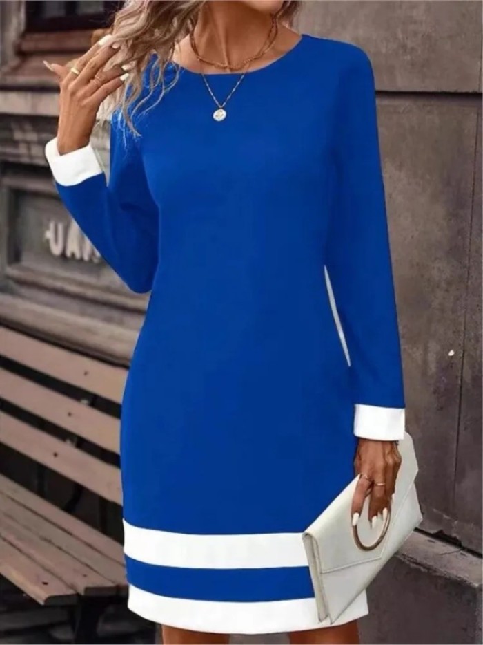 Women's Autumn/Winter O-Neck Long Sleeve Casual Dress