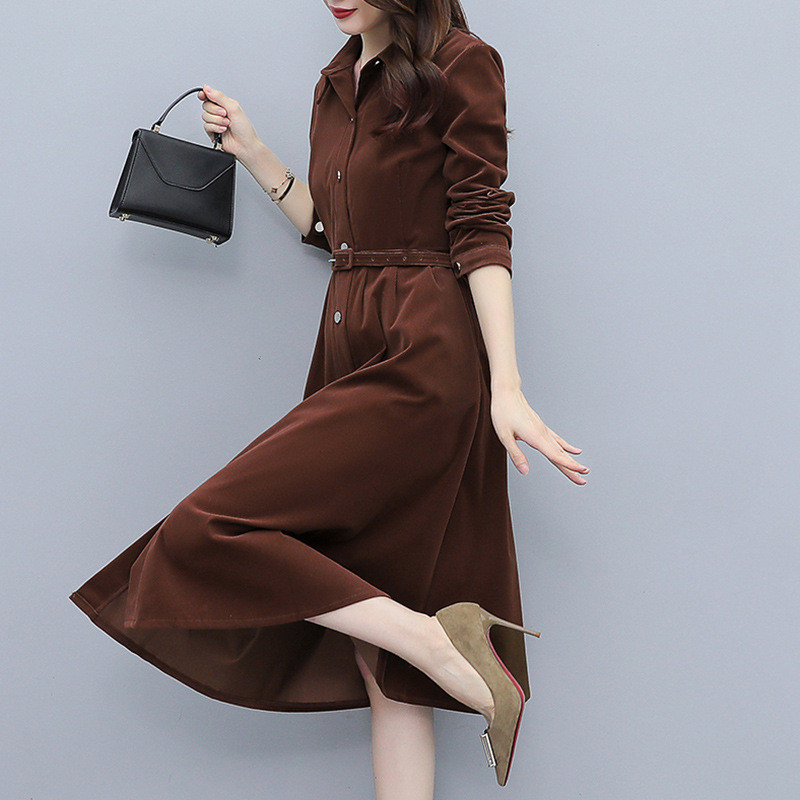 Women's Autumn Fashion Corduroy Dress