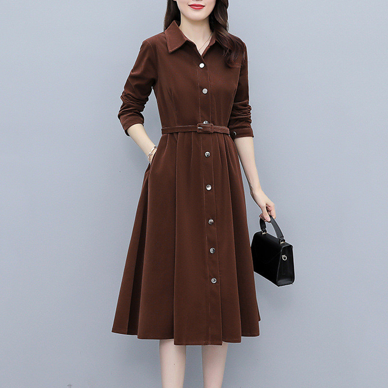 Women's Autumn Fashion Corduroy Dress