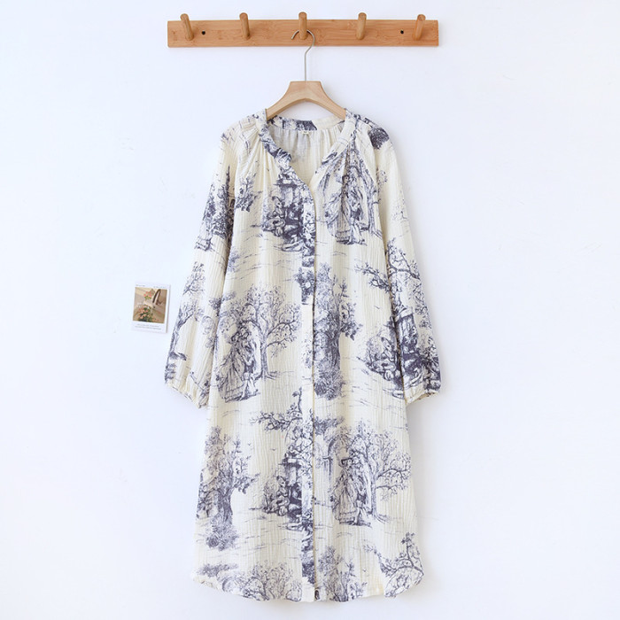 Women's Fall Pure Cotton Loose Full Sleeve Dress