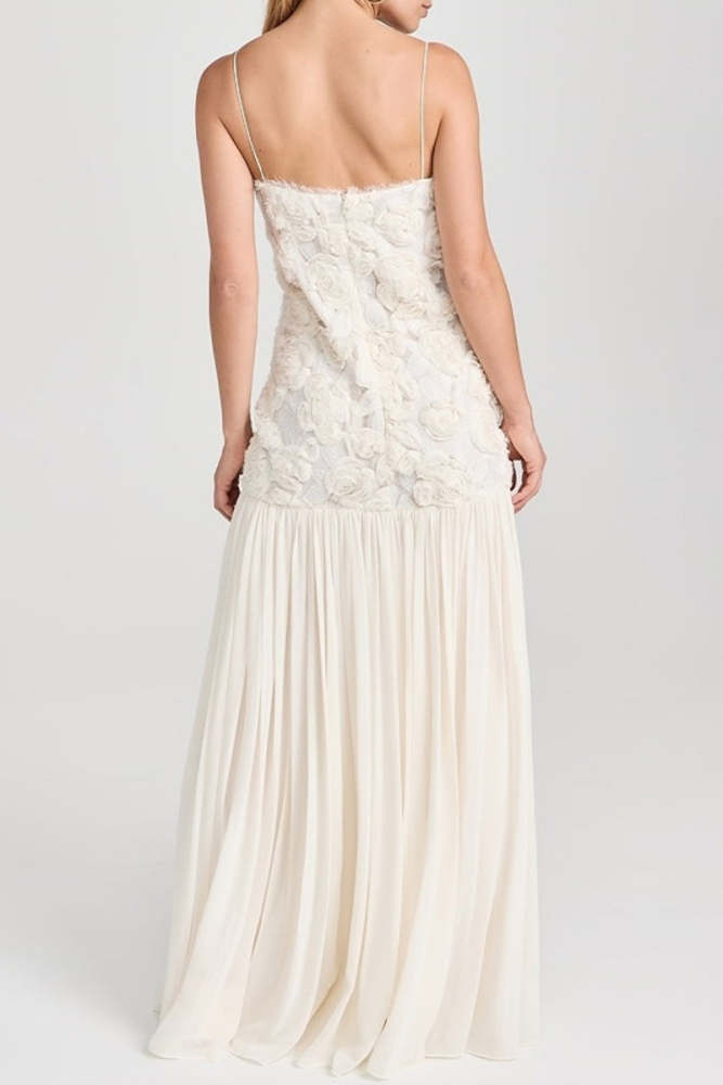 Elegant Flower Shape V Neck Long Dresses