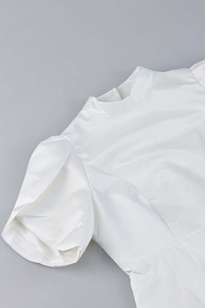 Elegant Bow Patchwork Pearls Decor Half A Turtleneck A Line Dresses