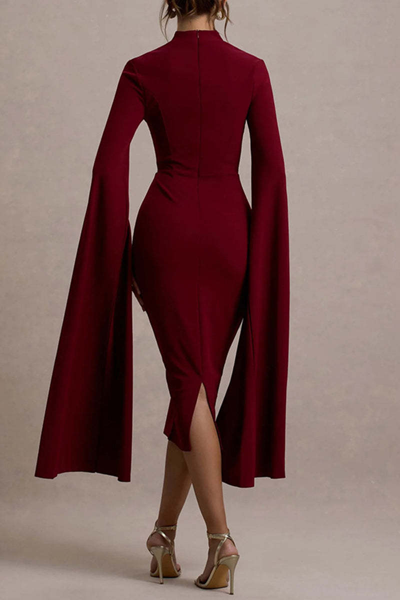 Sexy Slit V Neck Wrapped Skirt Dresses(4 Colors) main image 0