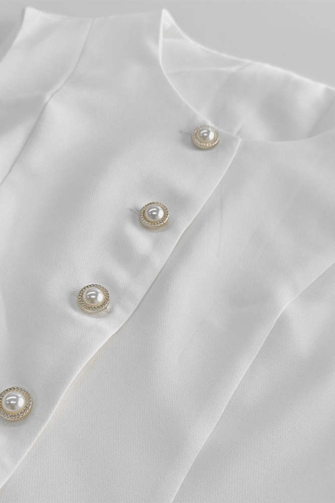 Celebrities Elegant Buttons O Neck Sleeveless Two Pieces