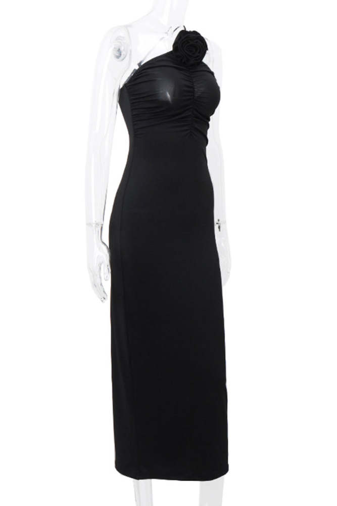 Sexy  Irregular Flowers Strapless One Step Skirt Dresses