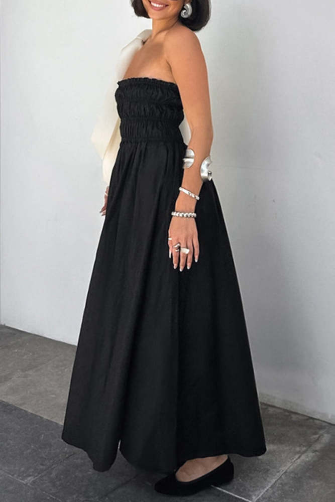 Sexy Patchwork Strapless Strapless Dresses