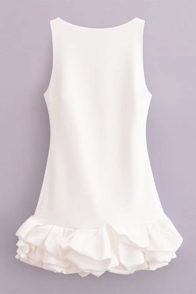 Sexy Ruched O Neck Sleeveless Dresses