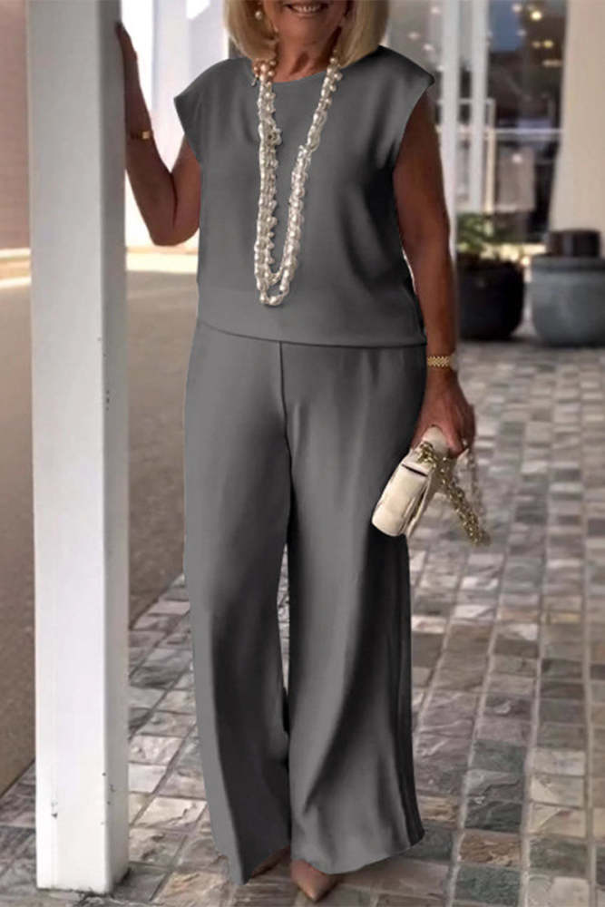 Casual O Neck Short Sleeve Two Pieces(7 Colors)