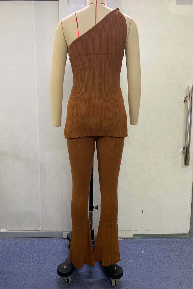 Casual Irregular Sloping Shoulder Sleeveless Two Pieces(3 Colors)