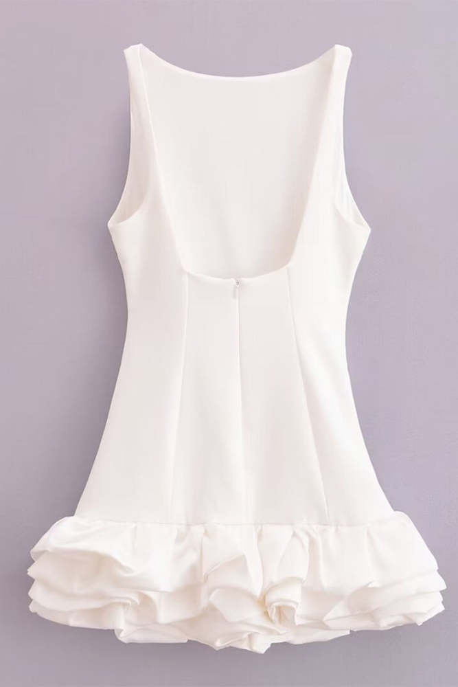 Sexy Ruched O Neck Sleeveless Dresses